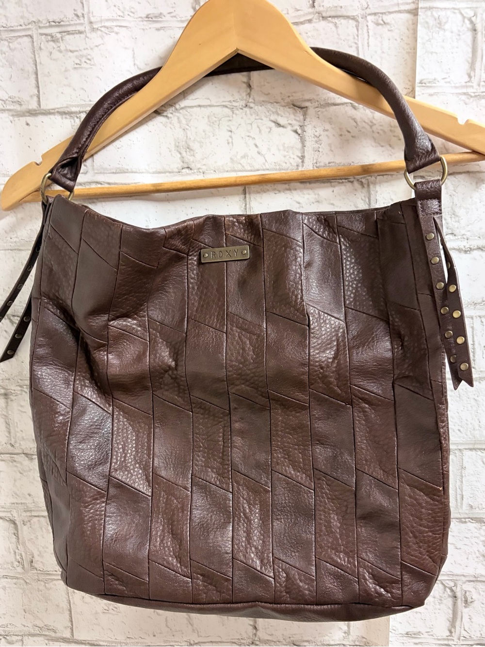 Roxy Dark Brown Faux Leather Shoulder Bag